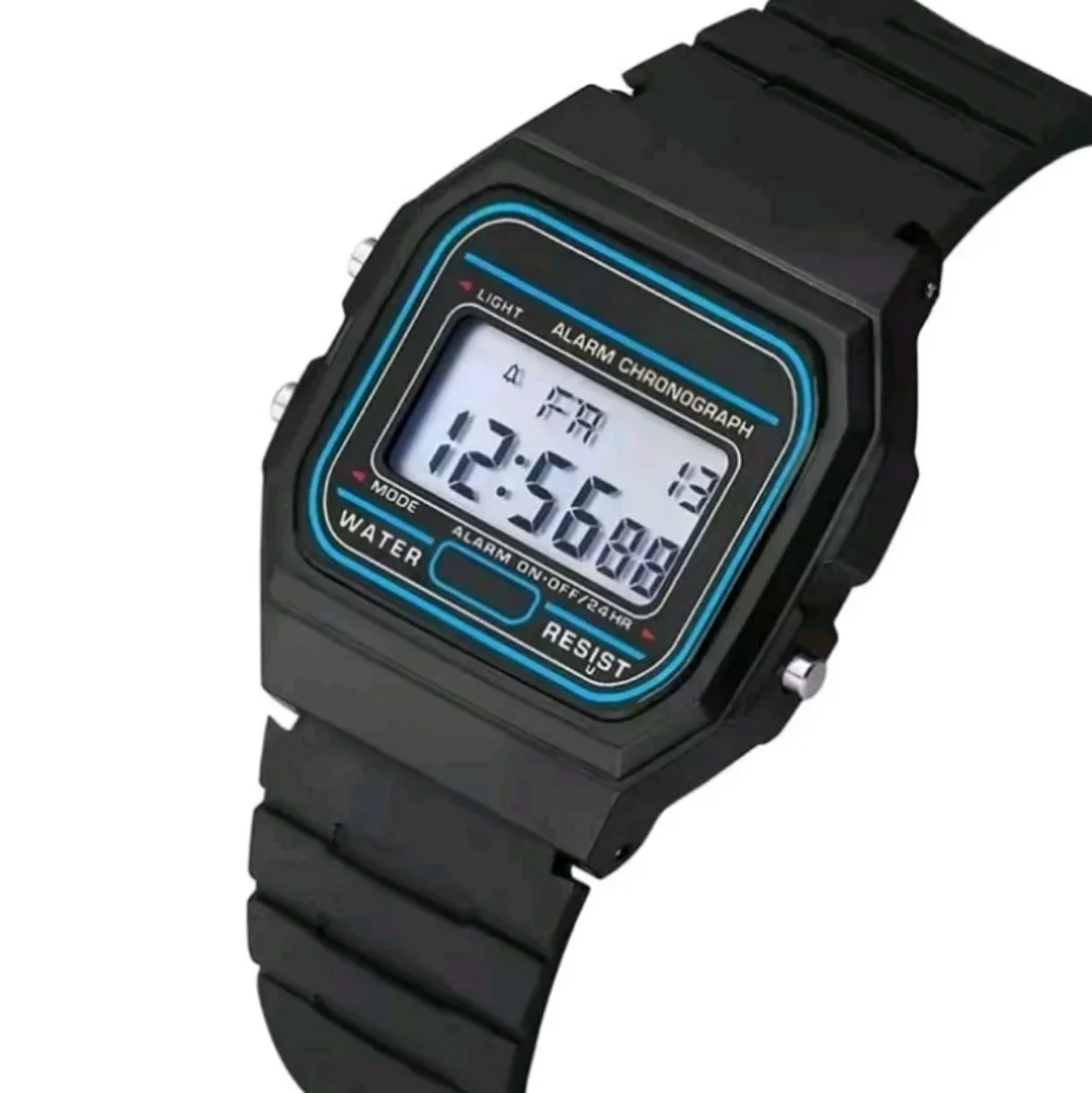 Digital Sport Watch - Black with Blue Accents